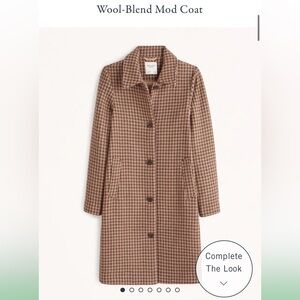 Abercrombie & Fitch Tan Houndstooth Jacket medium wool blend mod